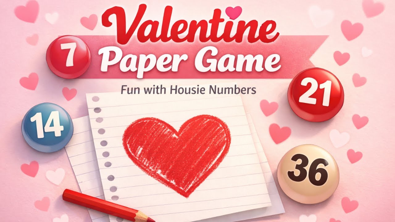 Valentine Special Paper Game | Housie Numbers Love Challenge 💘Valentine Special Fun Game 🎮