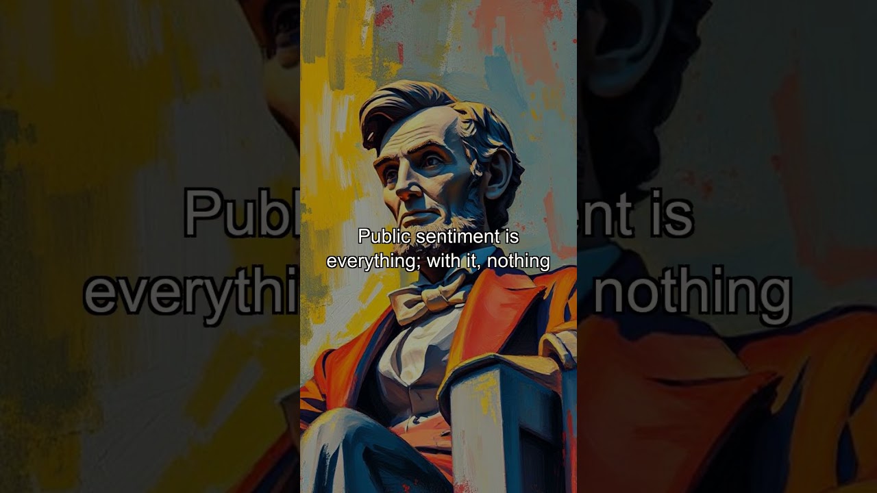Public sentiment is everything with it, nothing can fail without it, nothing can succeed