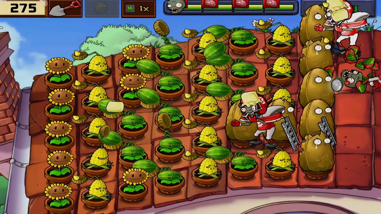 Heavy Damage on Zombies🧟‍♂️Plant vs Zombies adventure 02. Roof(Level 04) Subscribe must watch End