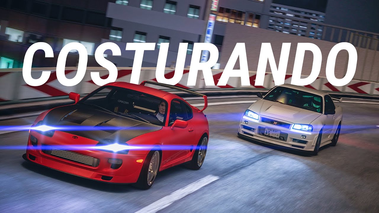 Supra vs Skyline Costurando o Trânsito em Shutoko - Assetto Corsa