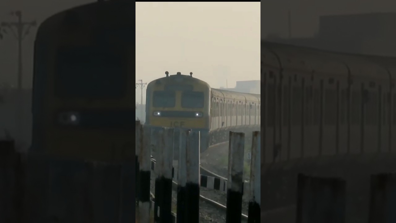 DEMU Train On Curve #demu #train #railway #shorts