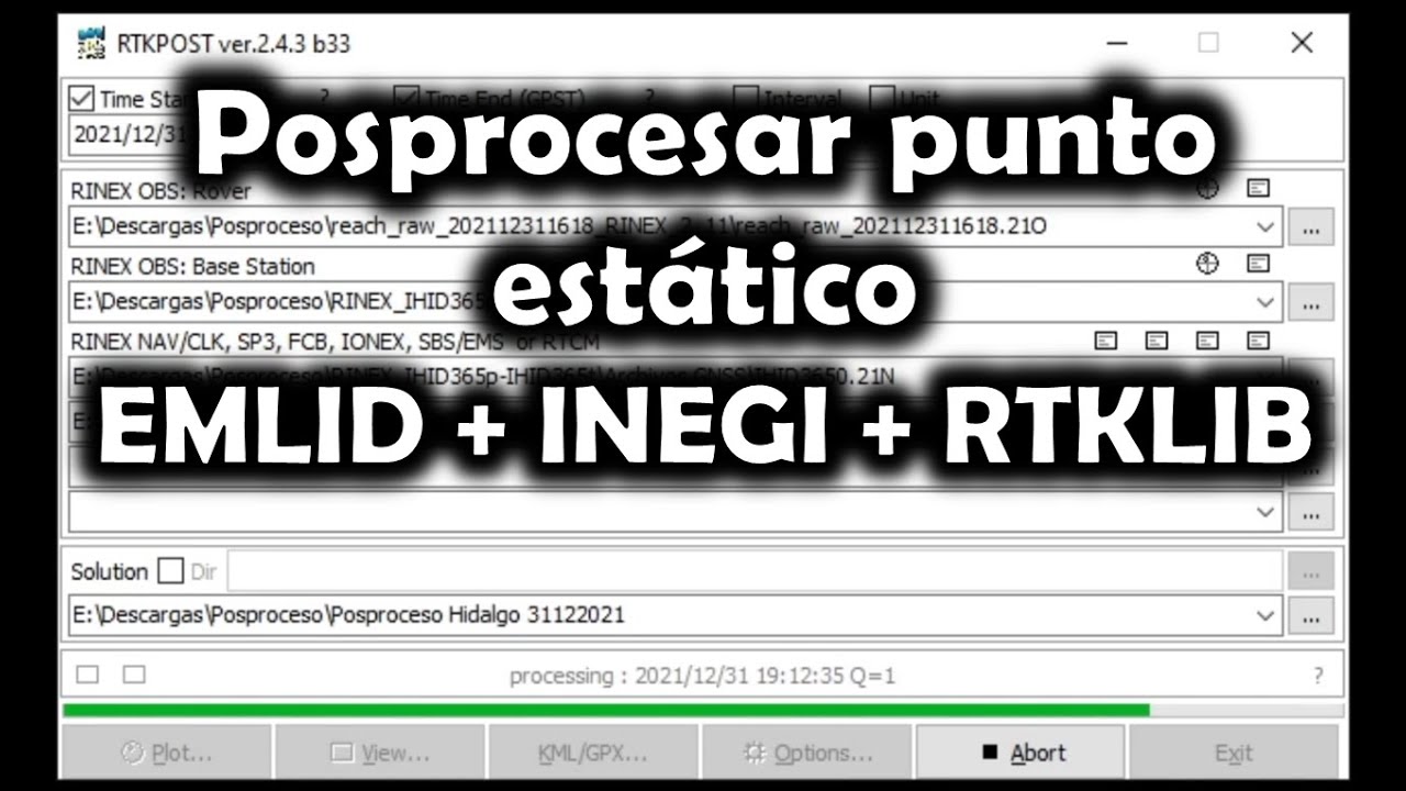 [GNSS] Cómo posprocesar un punto estático con EMLID, INEGI y RTKLIB