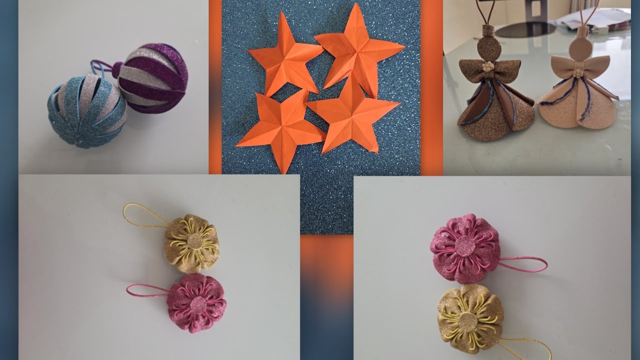 4 Christmas 🎄 Craft Ideas | Eva foam Christmas ornaments making video 