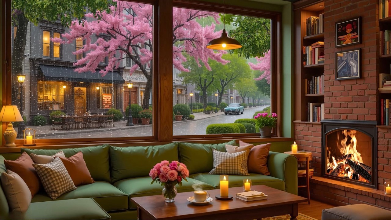 Прекрасная кофейня March Rain ☕ Атмосфера спокойной джазовой музыки и камина