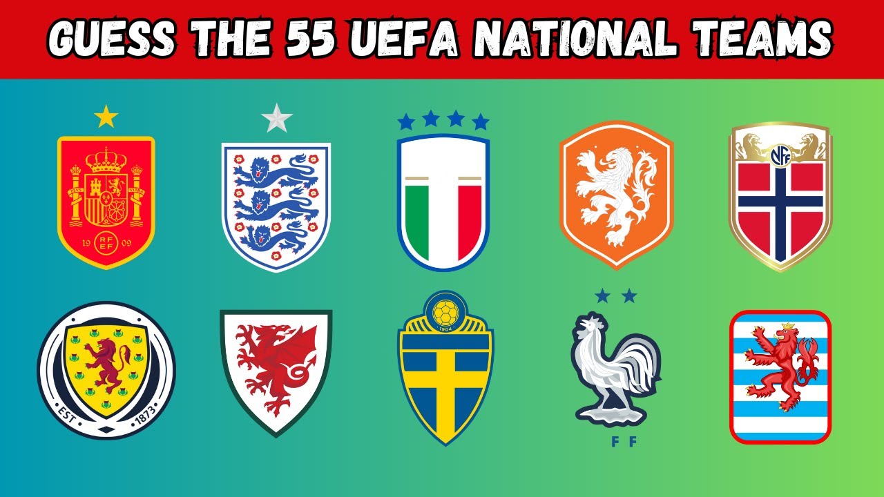 Guess The National Team | All 55 UEFA National Teams | Football Quiz | Logo Quiz