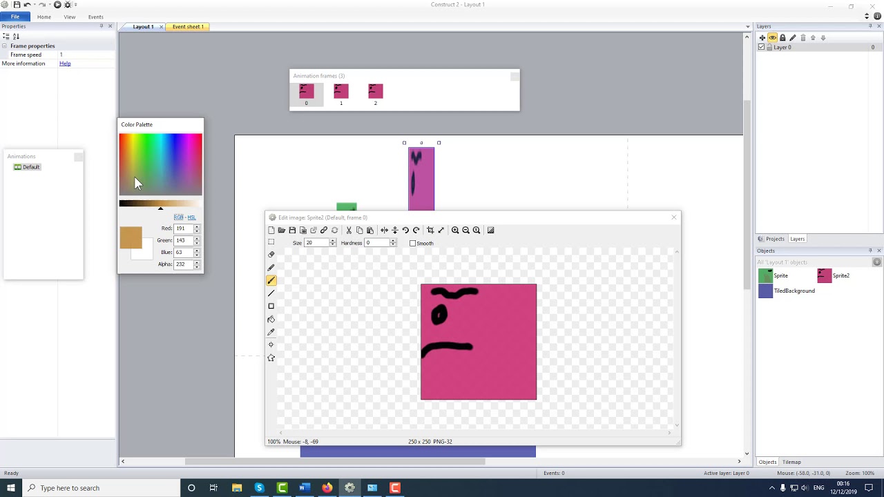 Construct 2 punch 3 times and destroy the enemy