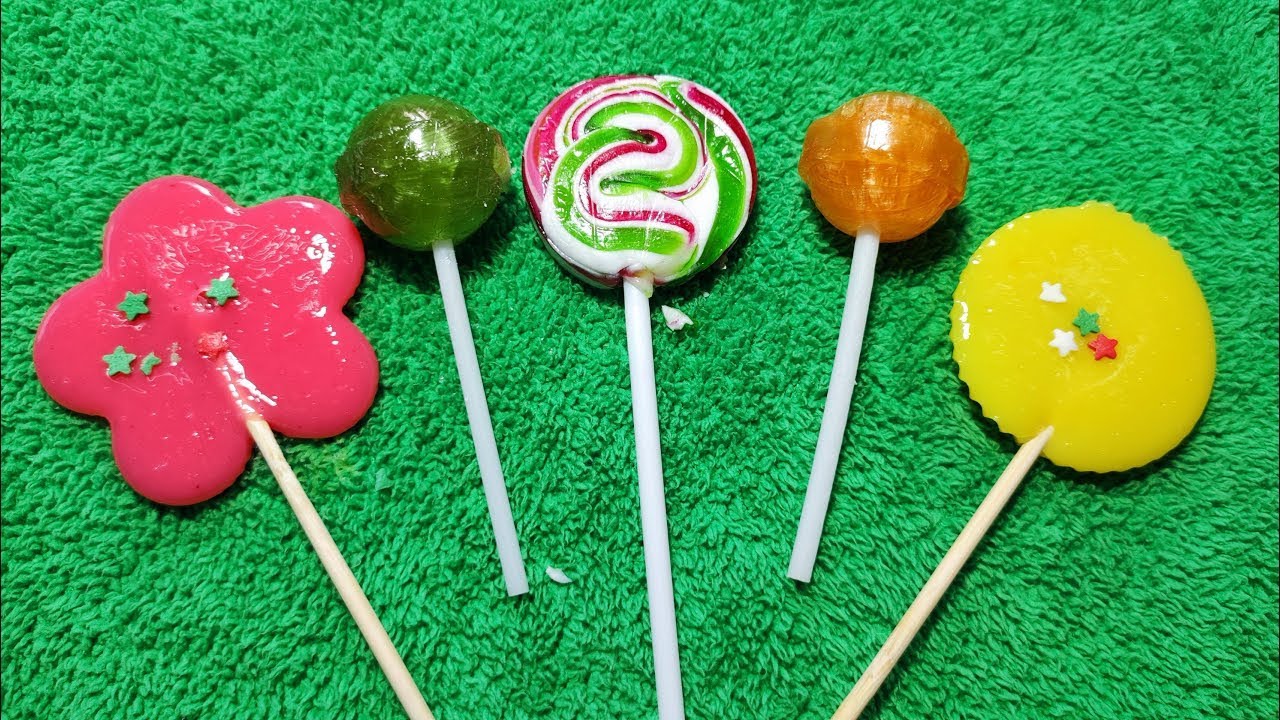 Satisfying video Asmr lollipops candy and chocolate gummy candy unboxing video Asmr