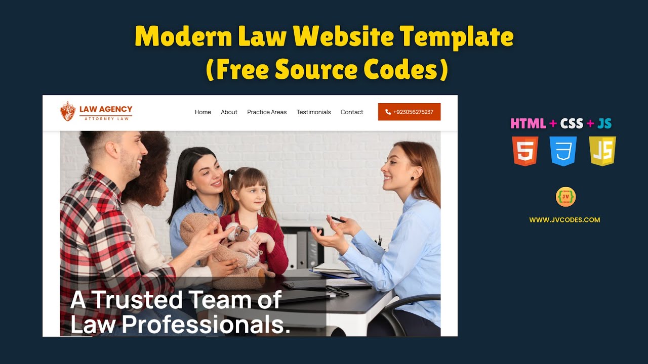 Modern Law Website Template Using HTML, CSS and JavaScript (Free Source Code)