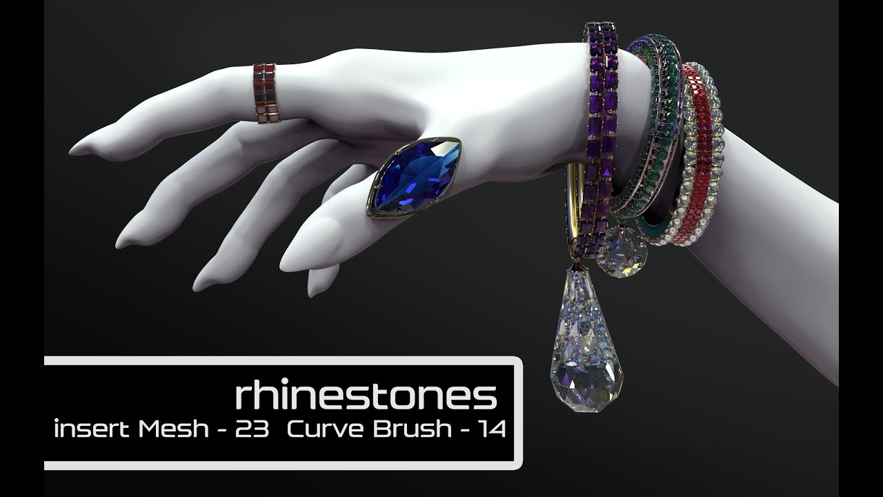 Jewelry set of rhinestones - insertMesh