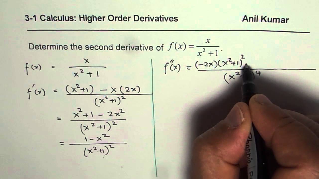 Simplified Second Derivative of Rational Function Important Steps MCV4U