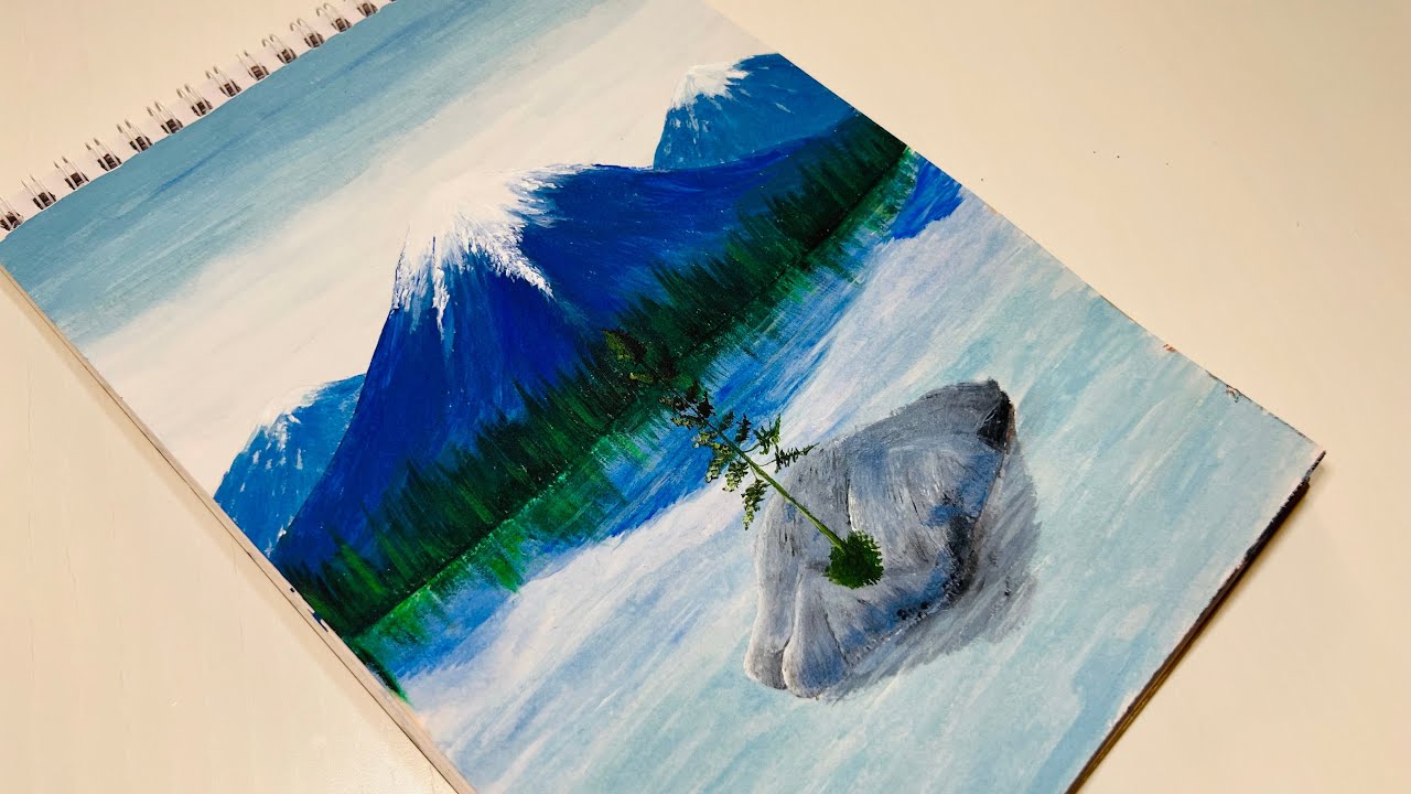 Acrylic Painting Tutorial | Mountain Painting Acrylic | #howto Paint with acrylics