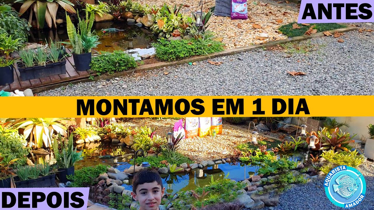 COMO MONTAR UM CÓRREGO APROVEITANDO A FILTRAGEM DO LAGO PRINCIPAL! Kinguio, Lebiste Guppy, Molinésia