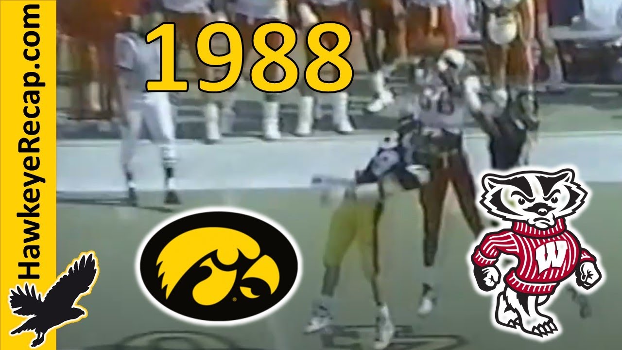 Iowa Hawkeyes vs Wisconsin Badgers - Big Ten College Football 10/8/1988 @ Kinnick Stadium
