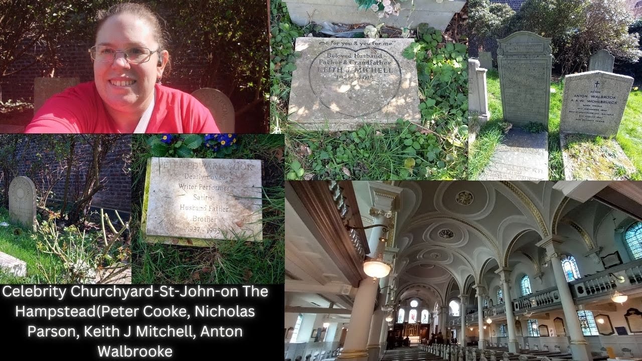 Celebrity Churchyard- Hampstead Peter Cooke, Nicholas Parson, Keith J Mitchell, Anton Walbrook