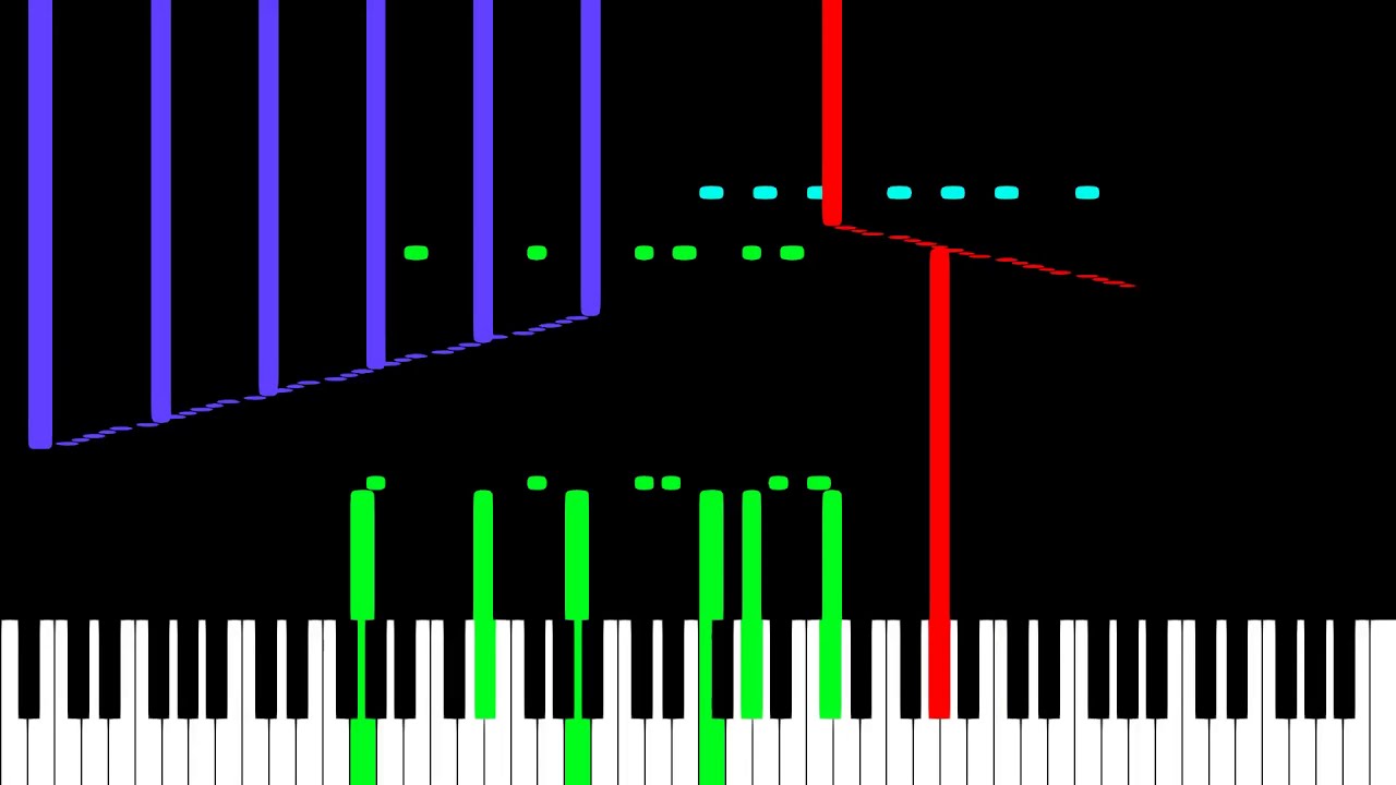 Conlon Nancarrow - Study no. 36 for player piano (piano roll visualization)
