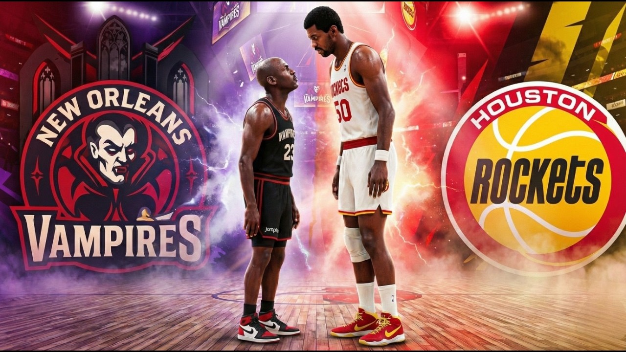 Houston Rockets vs Jordan- O GIGANTE de 2,24 m de Altura Ralph Sampson - NBA MyEras Franchise Mode