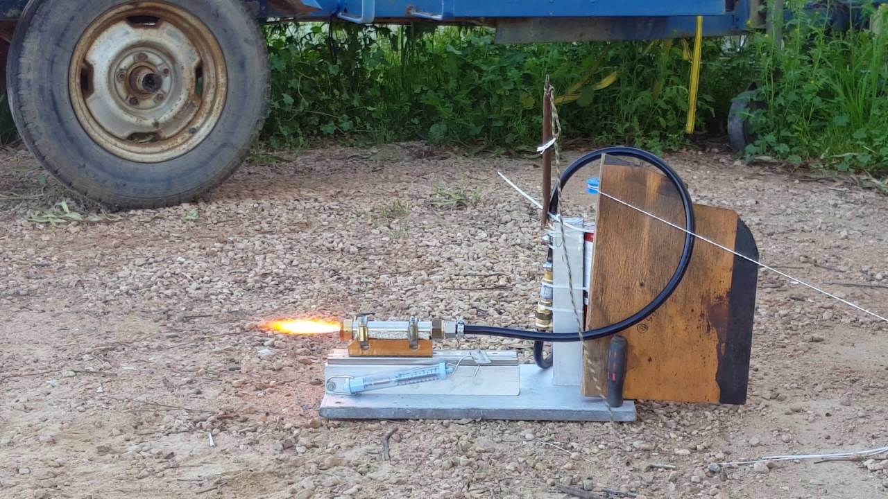 First Test of DIY Homemade PP/O2 Hybrid Rocket Engine