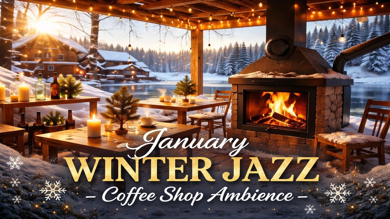 Relaxing January Winter Morning at Cozy Coffee Shop ⛄ Soft Jazz Ambience for Studying & Focus