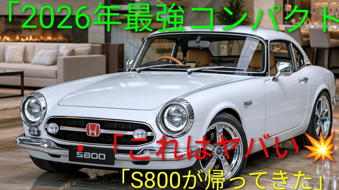2026年新型S800復活🔥伝説のHonda S800が現代に帰ってきた！小さな怪物の実力とは？😱🚗