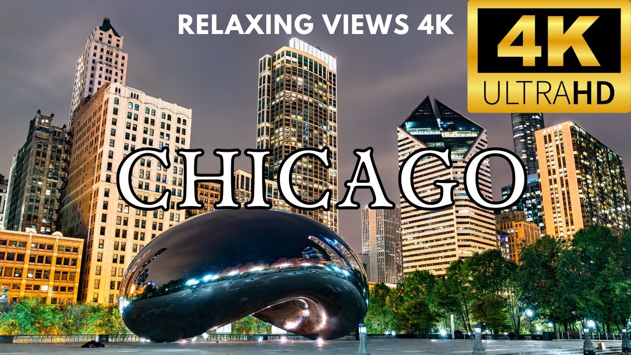 Chicago Cityscape in 4K | Relaxing Music & Stunning Urban Aerial Views | 4K Chicago Drone Footage