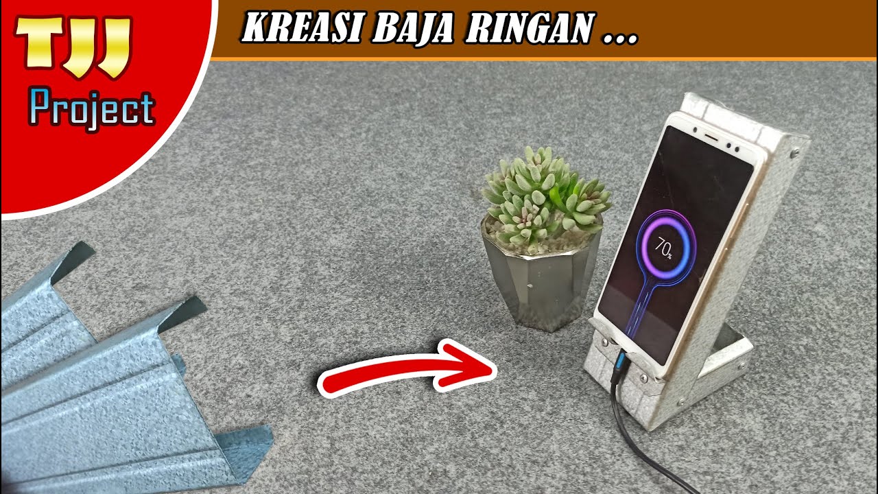 Cuma modal 40cm saja, membuat stand handphone / HP baja ringan