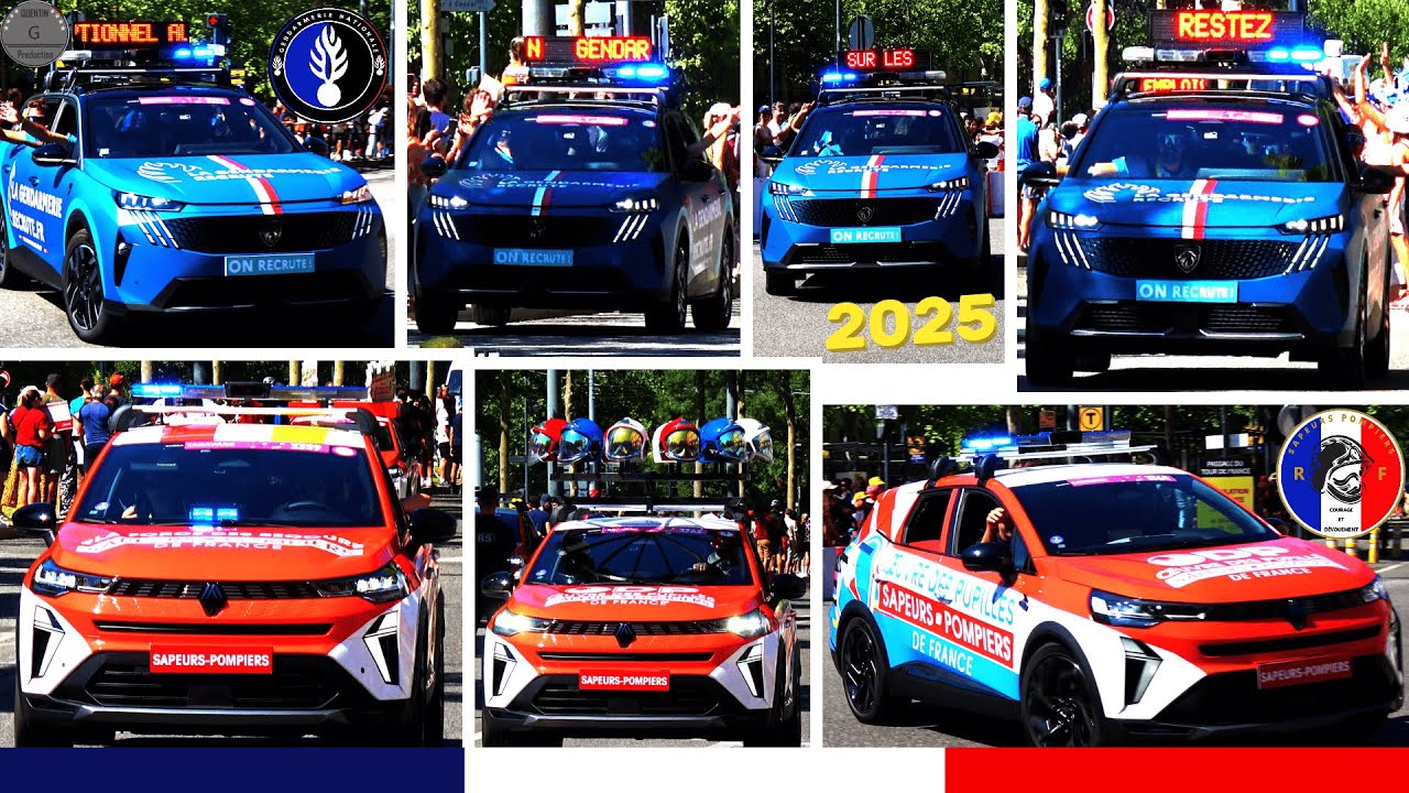 Nouvelles Caravanes Gendarmerie et Sapeurs-Pompiers sur le Tour de France 2025 [Toulouse Étape 11]