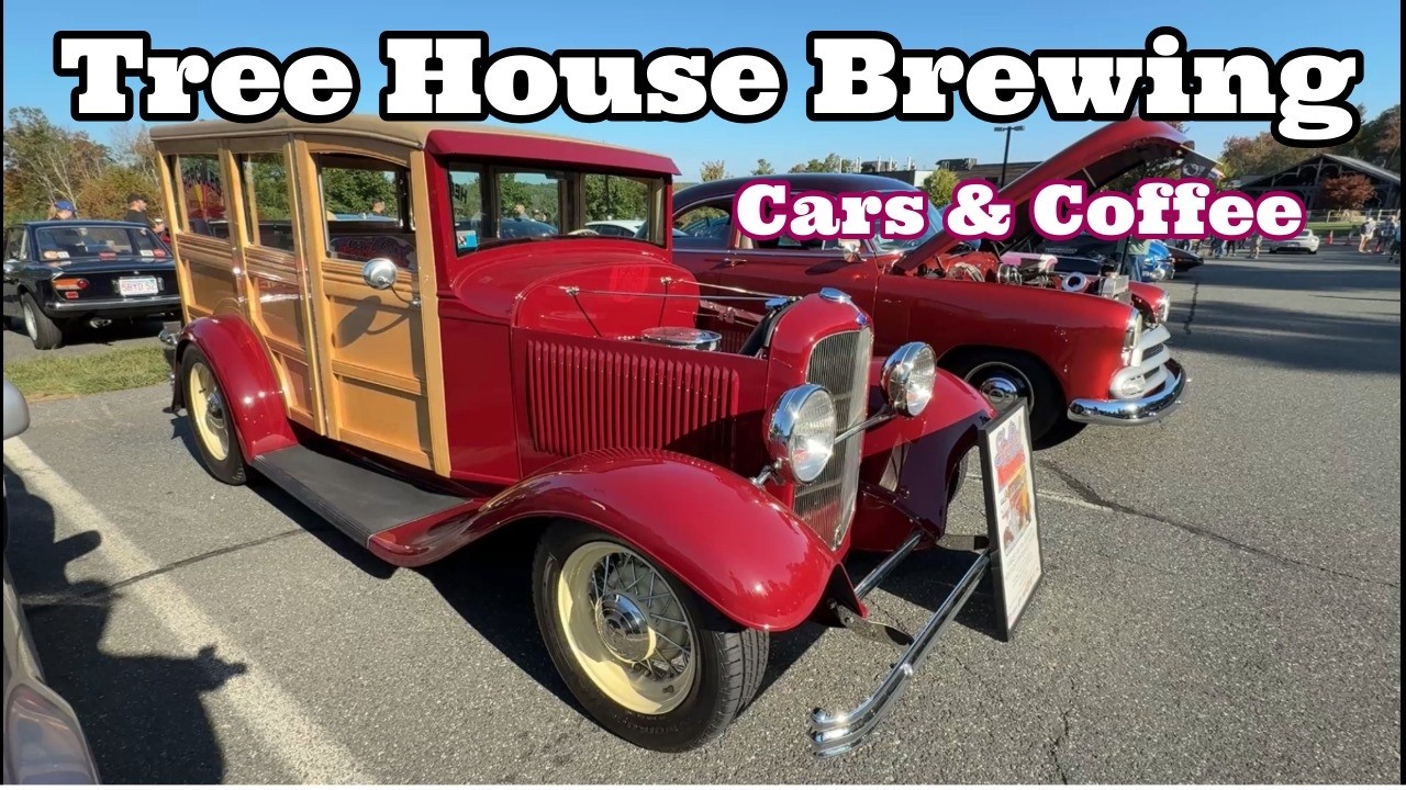 Tree House Brewing проводит последнее мероприятие Cars & Coffee 2025 года в Чарльтоне с полной па...