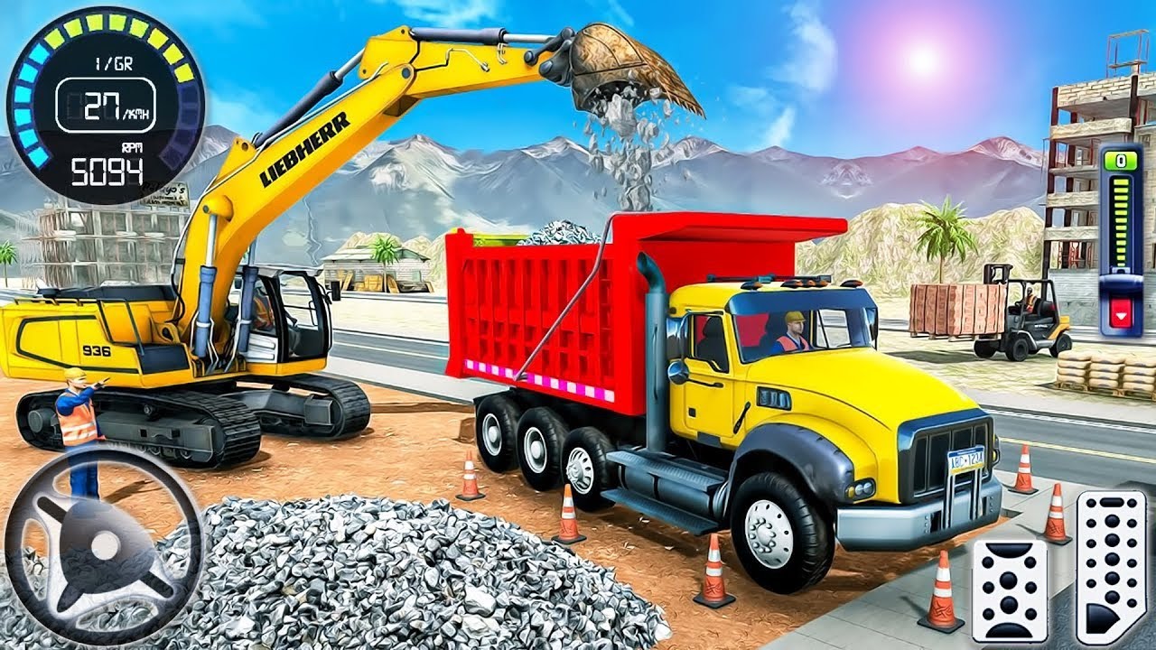 ​👷Modern City Road Construction Game 🚧 |part 2| Heavy Excavator & Dump Truck (Android Gameplay