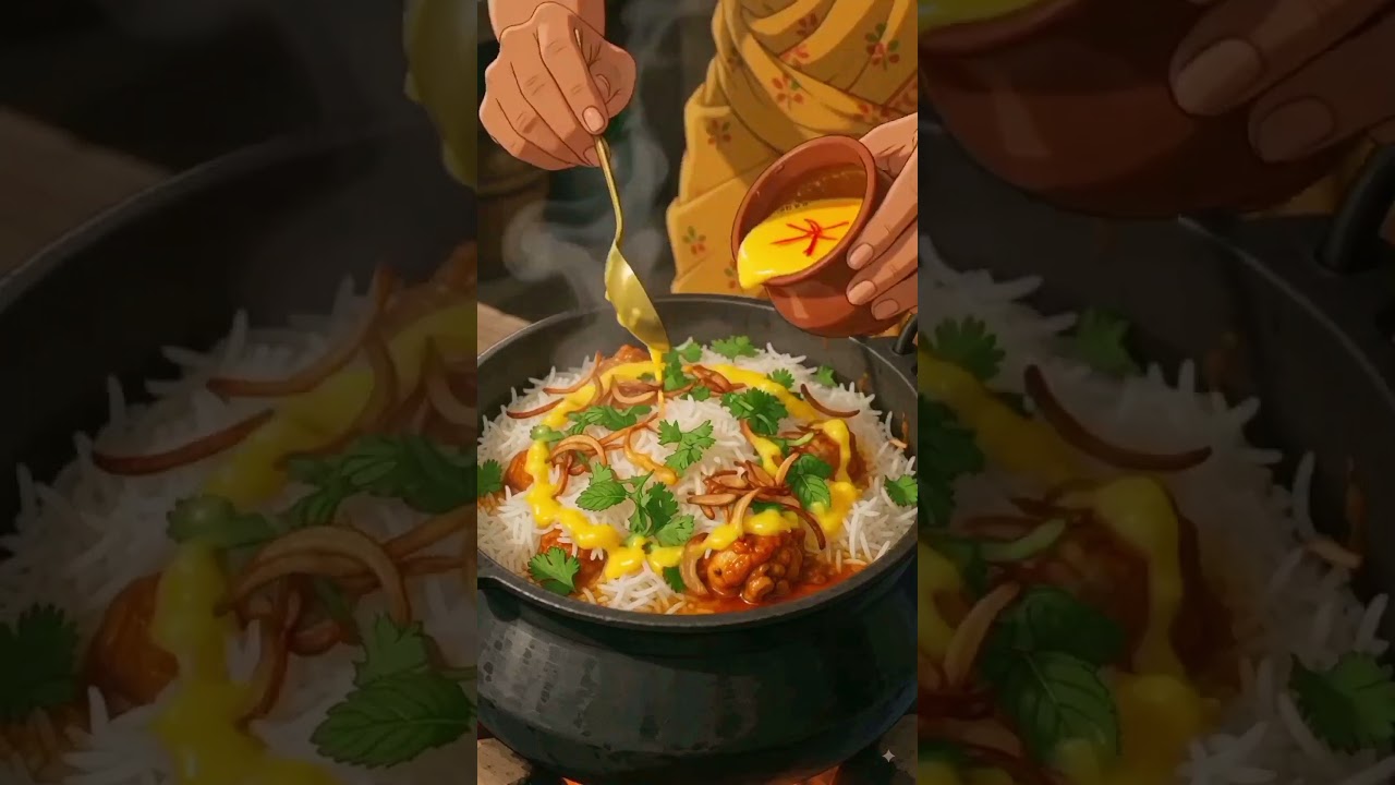 Rainy Village Chicken Biryani | Mint Chutney & Fresh Salad | Cozy Mud Kitchen ASMR | Studio Ghibli