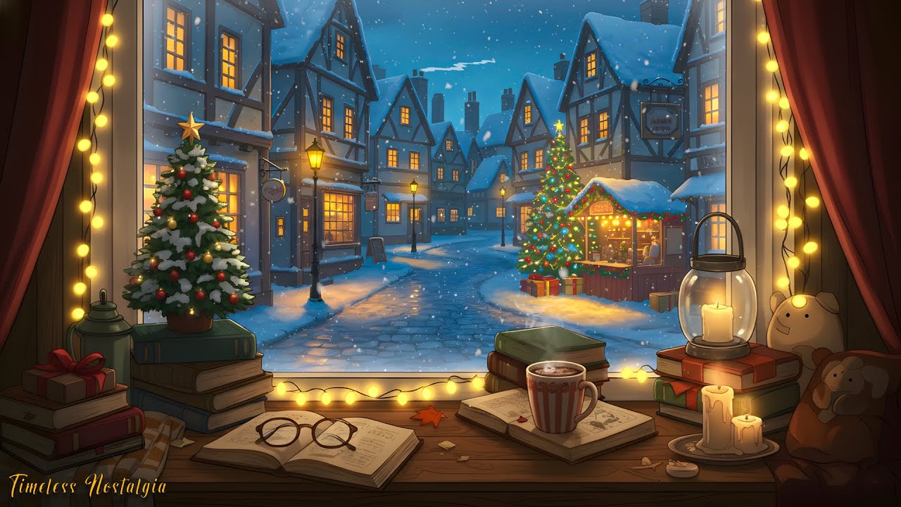 🎄cozy 1940's coffee shop at christmas time ❄️ classic oldies playing in another room for unwind