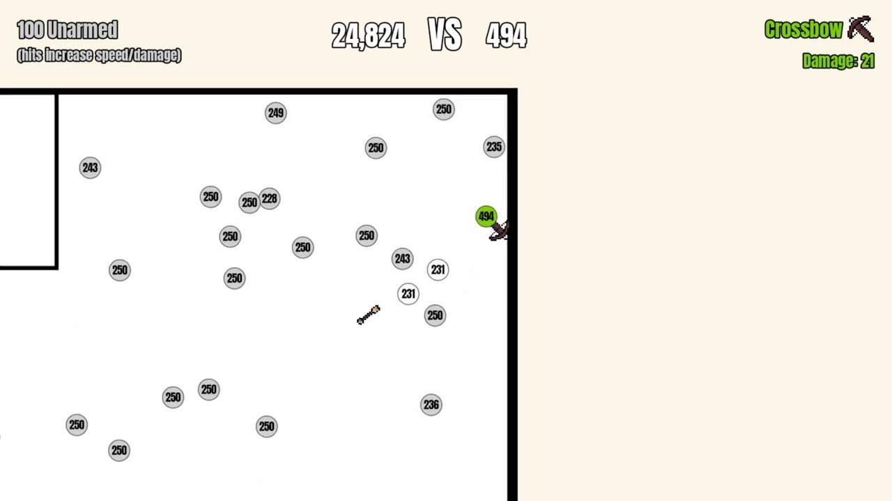 1 Crossbow 🎯 VS 👊 100 Unarmed