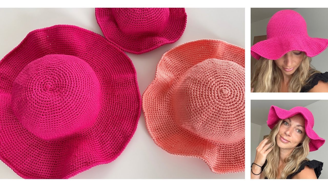 Háčkovaný letní klobouk NÁVOD krok za krokem/jednoduché háčkování