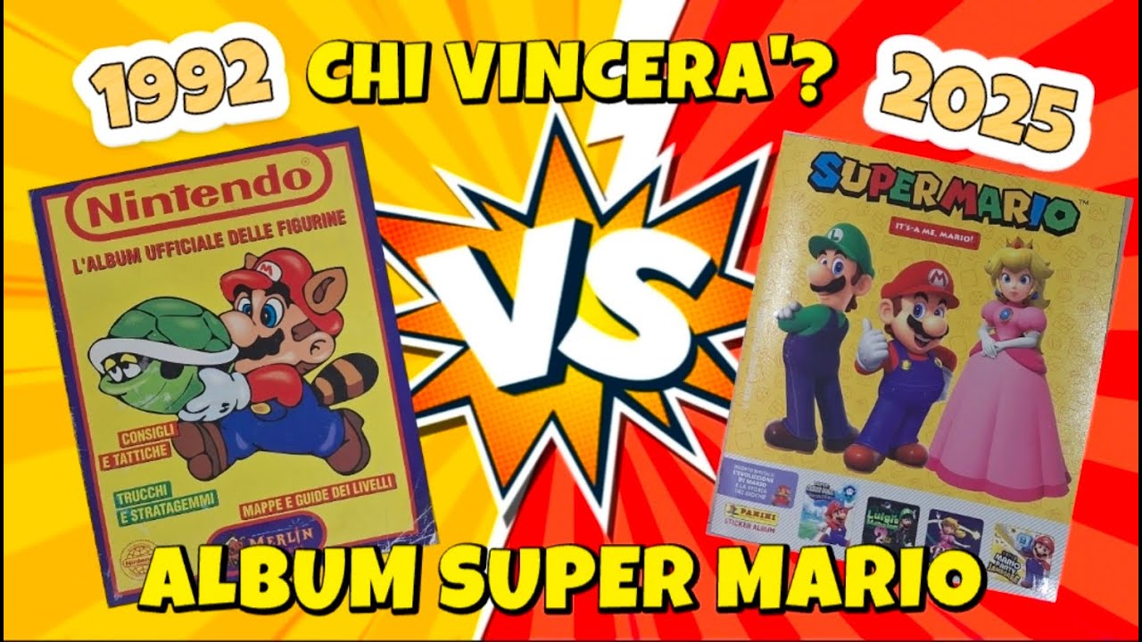 SFIDA ALL'ULTIMA FIGURINA..COMPARATA ALBUM FIGURINE SUPER MARIO 1992 CONTRO 2025..CHI VINCERA'?