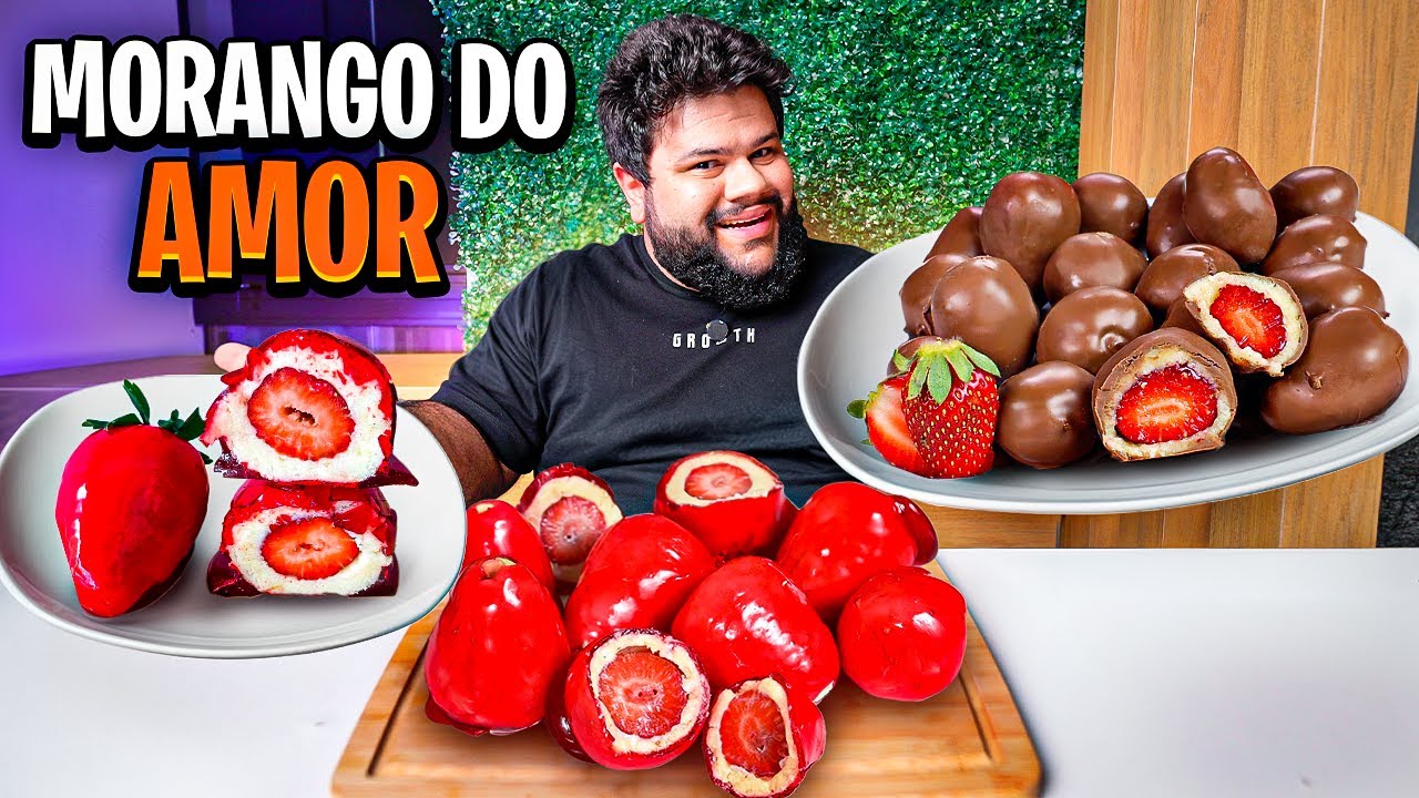 Provando o Morango do Amor e Coxinhas de Morango!