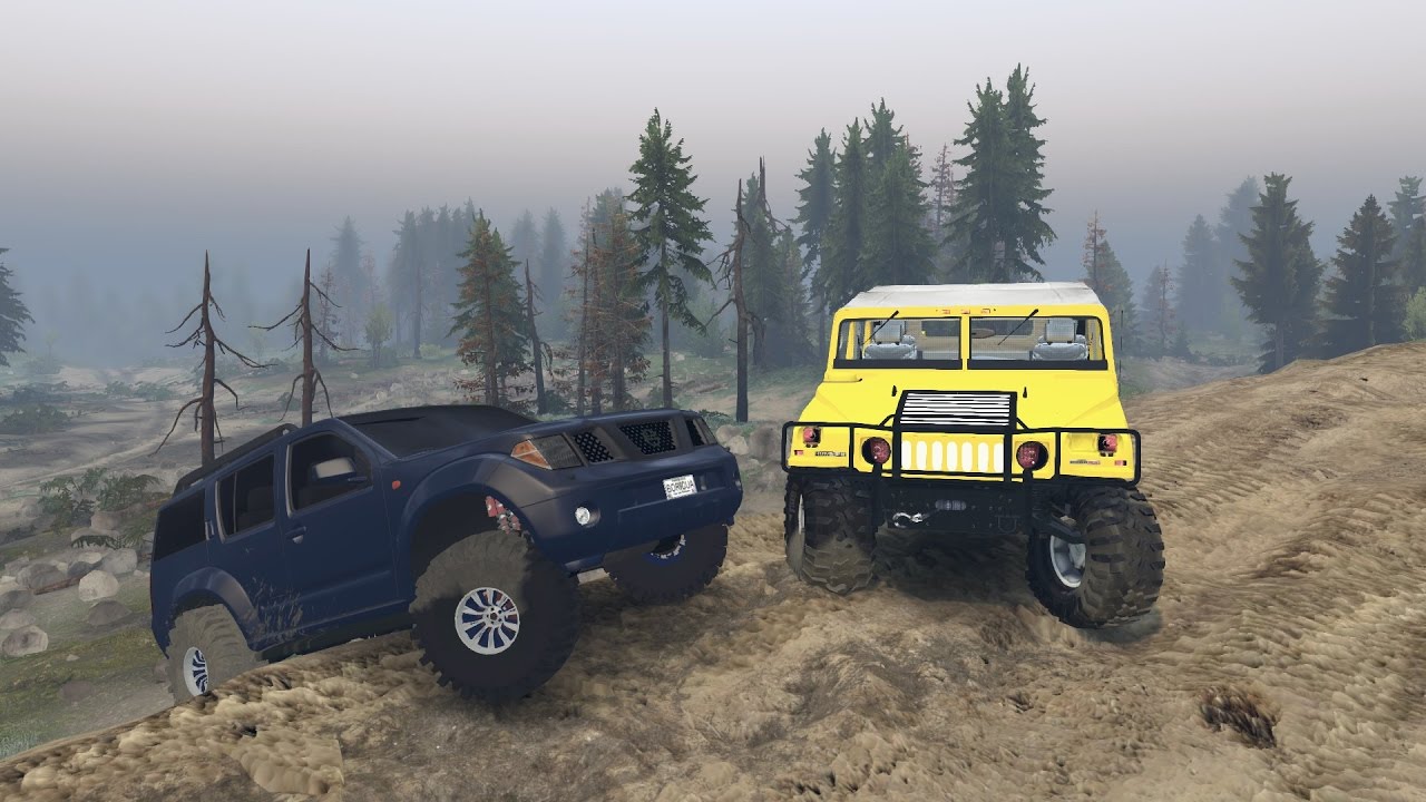 Rescate de Nissan Pathfinder en el volcán con Hummer H1 6x6! Spintires