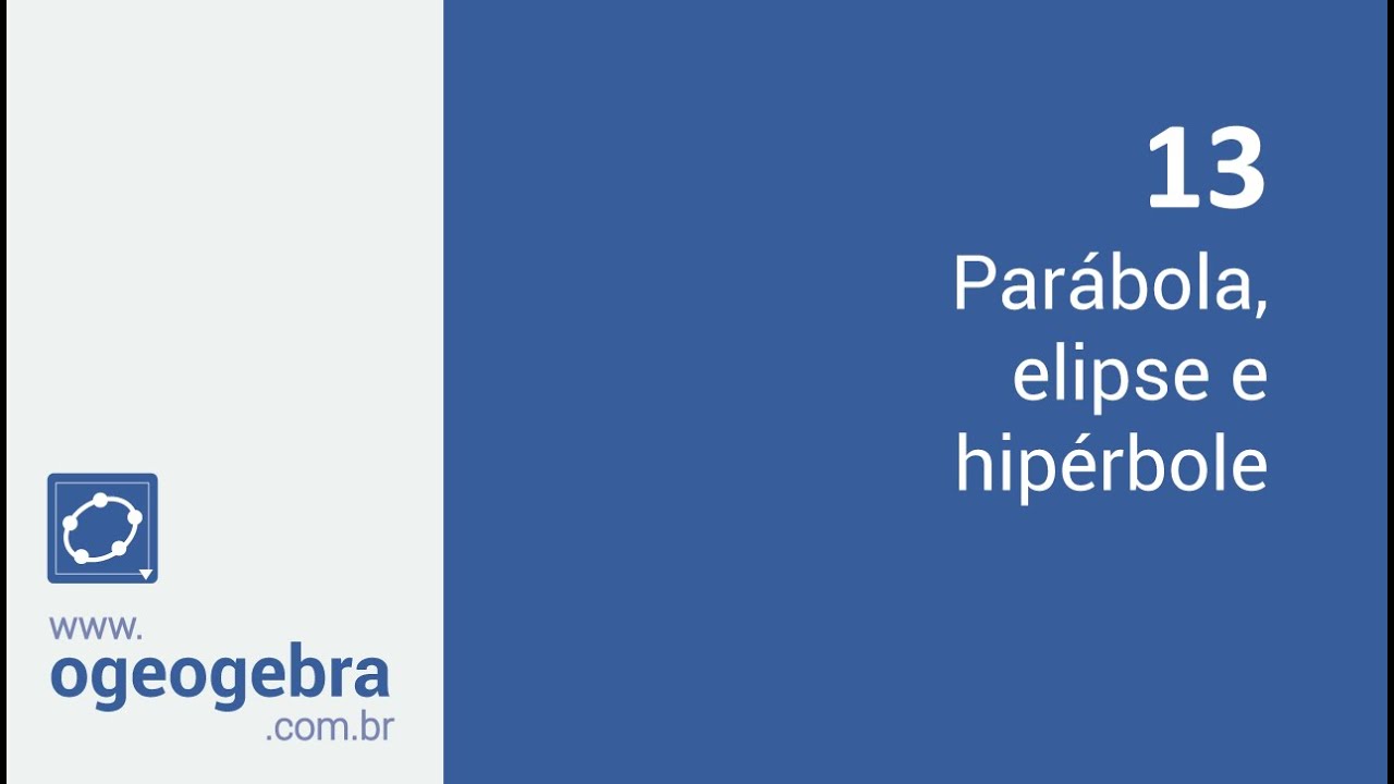 13- GeoGebra - Párabola, elipse e hipérbole