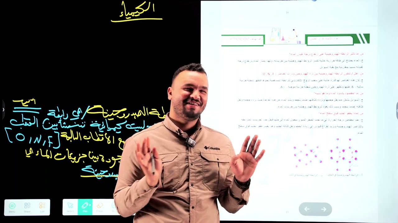 كيمياء الثاني متوسط / قوى فاندرفالز و الرابطة الهيدروجينية
