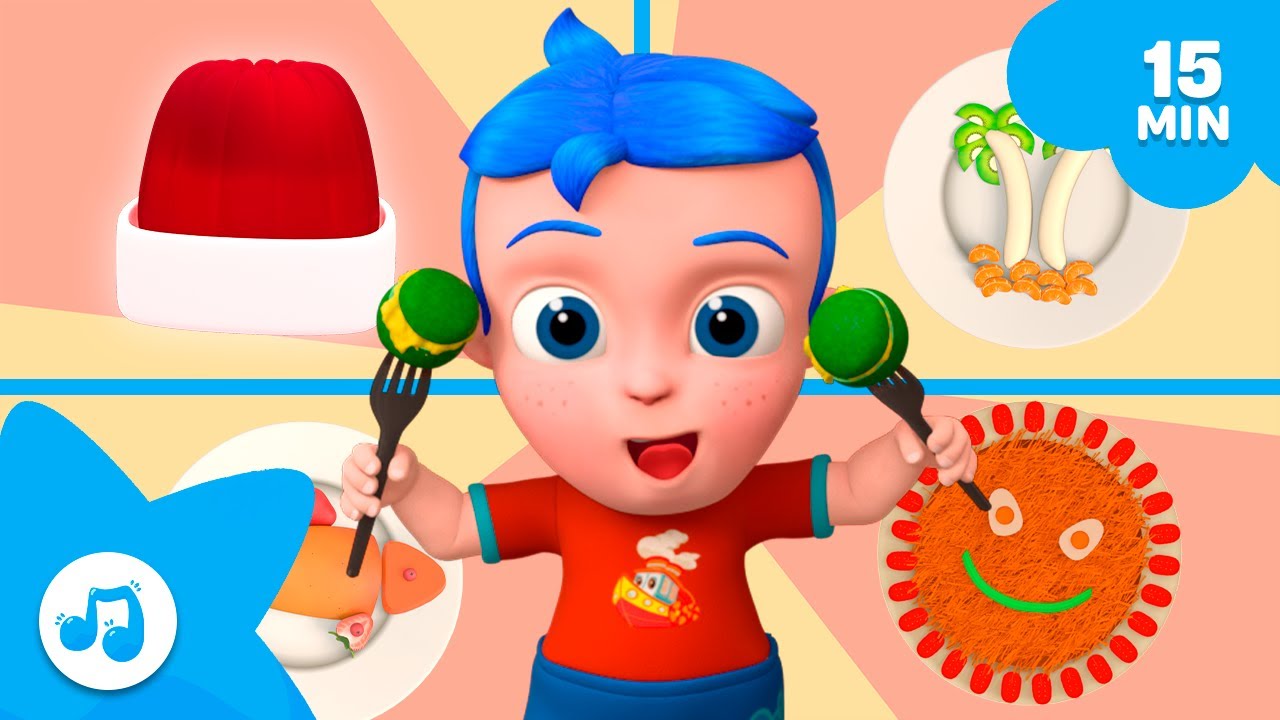 Sabores Musicales 🎶🍎 Comiditas💙 Canciones Infantiles [15 min] | La Familia Blu