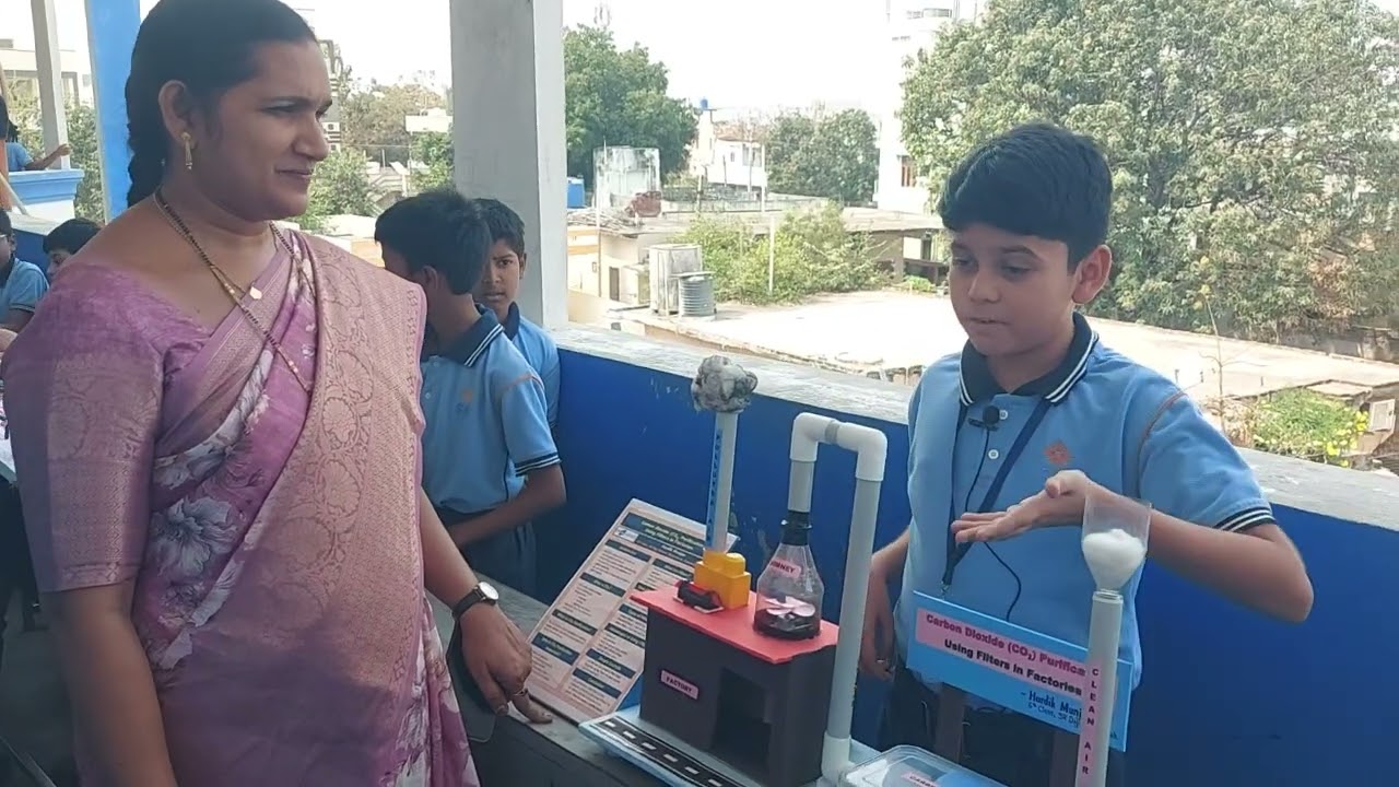 Hardik's Science day Project on Carbon dioxide purification using filters in factories 2026