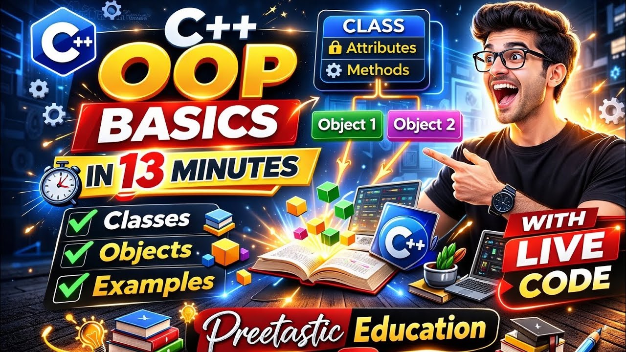 Basic Structure of OOPs with C++ | Class/Object | BCA  B.Tech  2026  @PreetasticEducation 