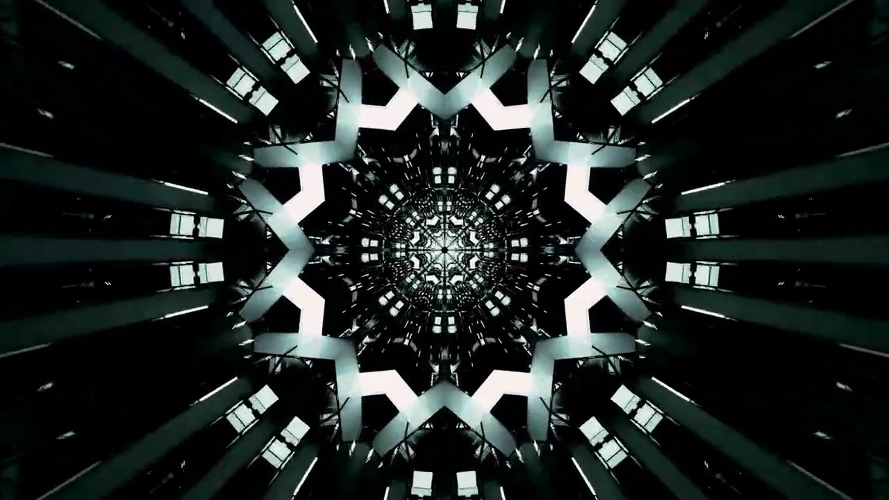 10 hours Fractal Steel Tunnel Screensaver 4K UHD 60fps Live Wallpaper