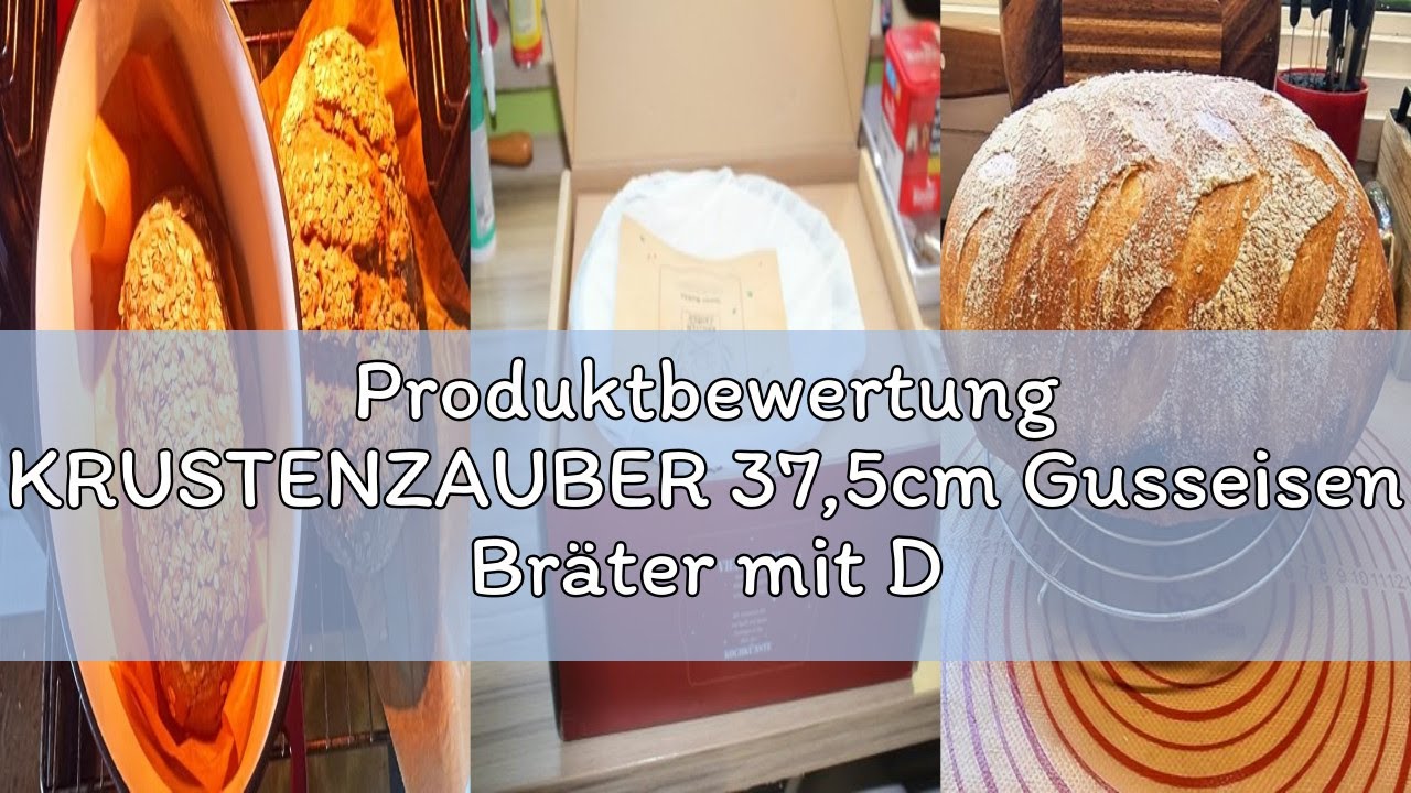 Produktbewertung KRUSTENZAUBER 37,5cm Gusseisen Bräter mit Deckel backofengeeignet inkl. Fleischgabe