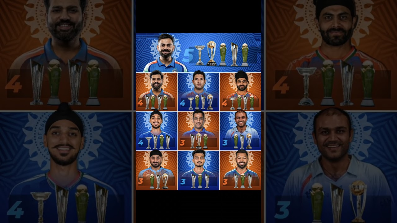 Players With Most ICC Trophies For India 🏆🇮🇳#ipl #viratkohli #msdhoni #rohitsharma #trending #shots