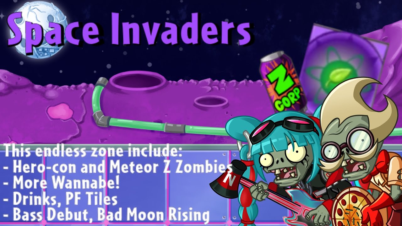 Pvz 2 Reflourished - Custom Endless Zone - Space Invaders - Level 100