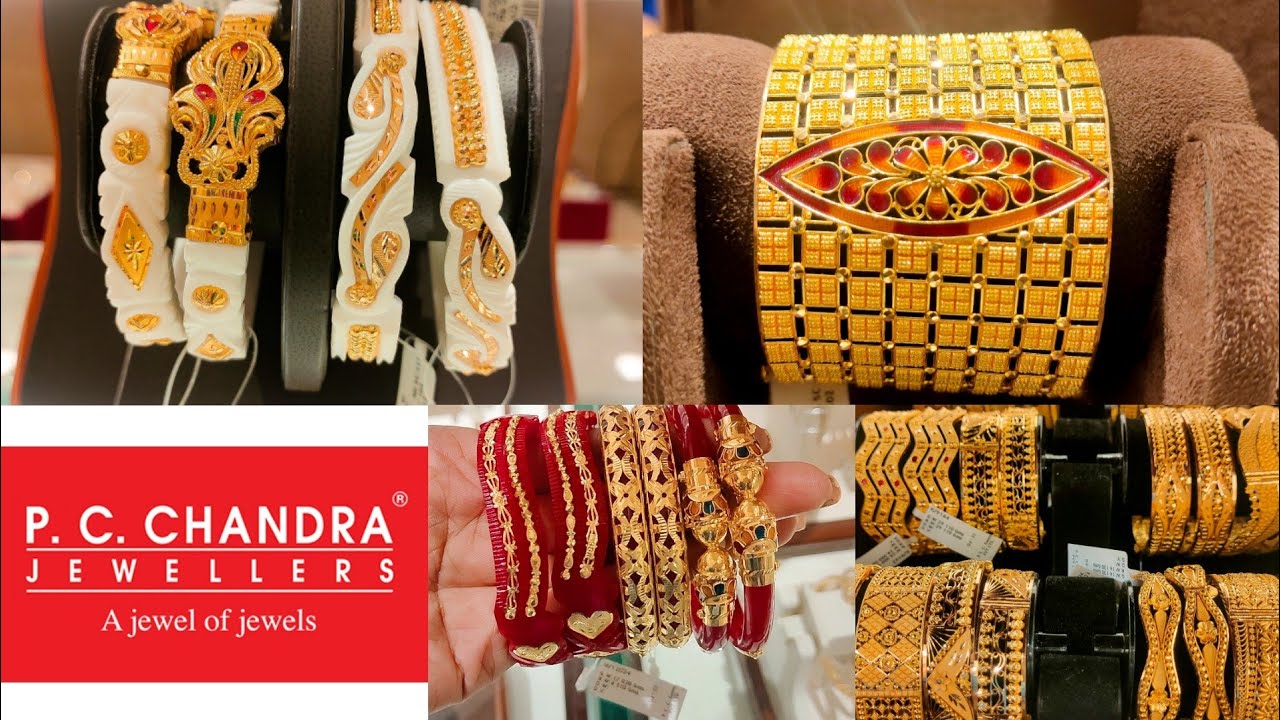 P C Chandra gold chur / sakha pola badhano collection with weight n price | gold chur design