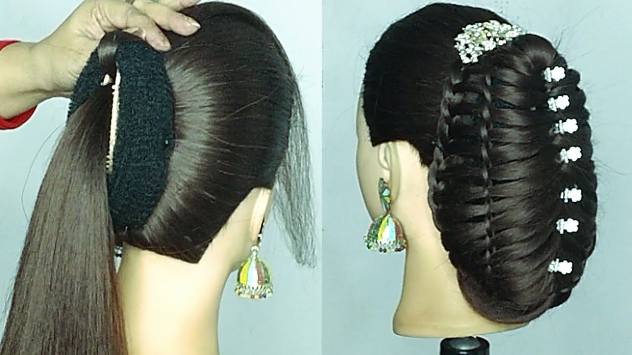 Beautiful Braid Hairstyle With बनाना पिन _ Amazing & Easy Wedding Hairstyle For Long Hair #hair #Bun