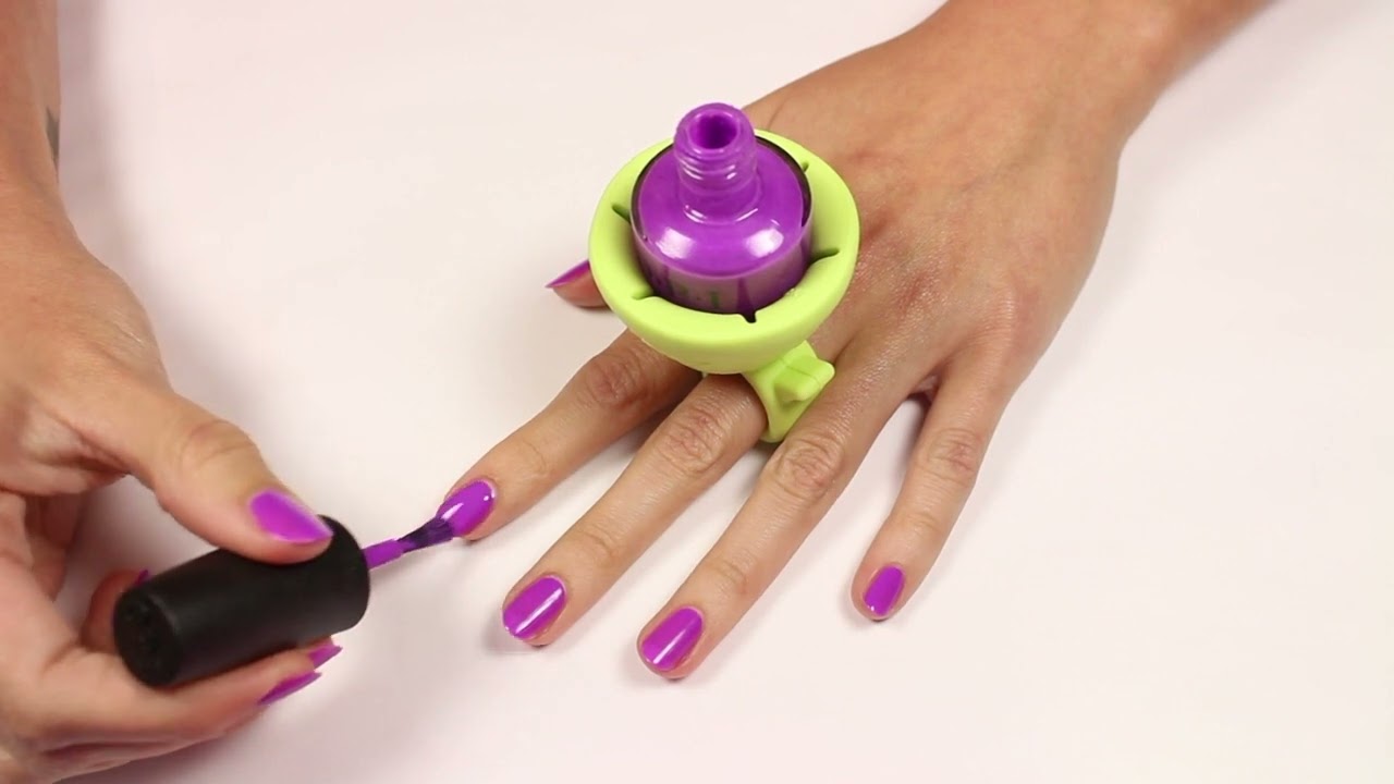 Tweexy Wearable Nail Polish Holder Ring, Fingernail Polishing Tool, Manicure