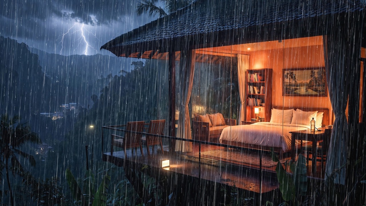 Sleeping Above the Storm | Glass Cliff Rain • 3H