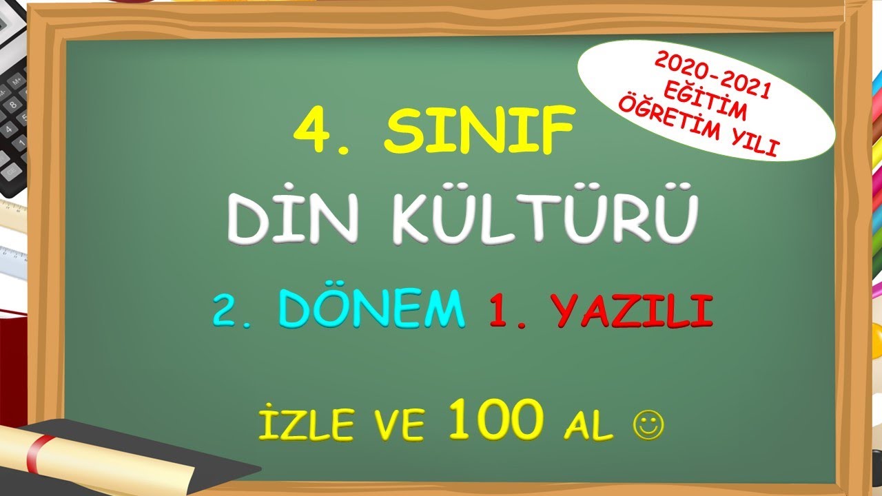 4. Sınıf Din Kültürü 2. Dönem 1. Yazılı - Yardımcı Öğretmen