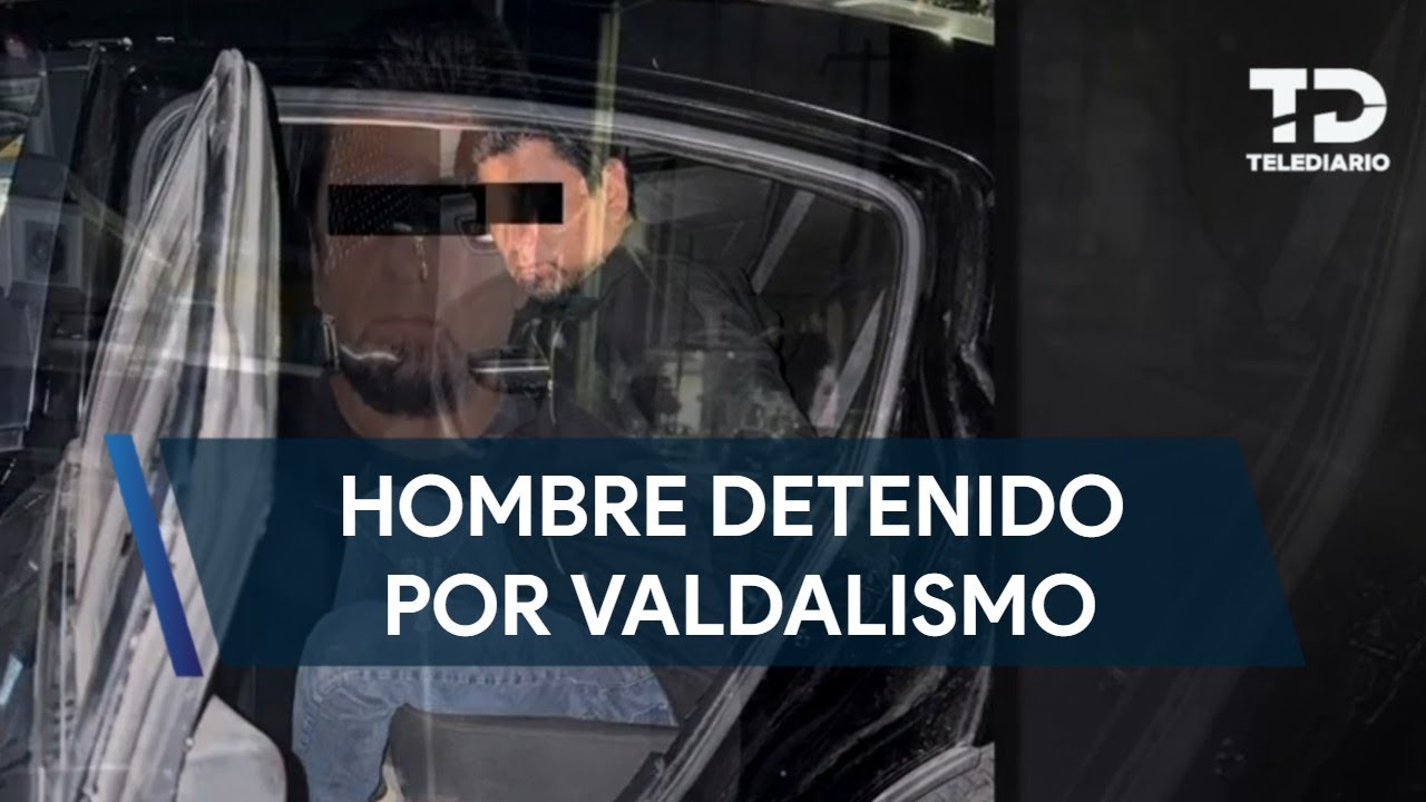 Hombre es detenido por vandalismo a negocio en el centro de Monterrey